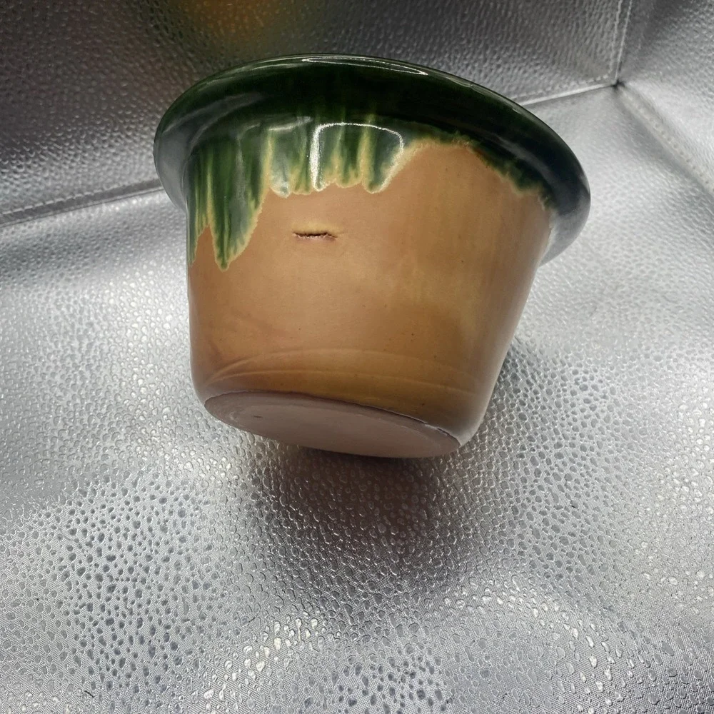 Vintage Santillana del Mar Spain Art Pottery Bowl Handmade Glazed Folk Ceramic